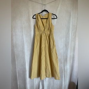 Deep V Neck Summer Maxi Dress Button Detail